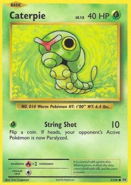 Caterpie Pokemon card from Evolutions
