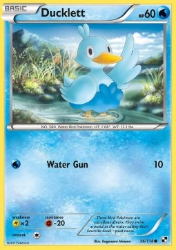 Ducklett Pokemon card from Black White