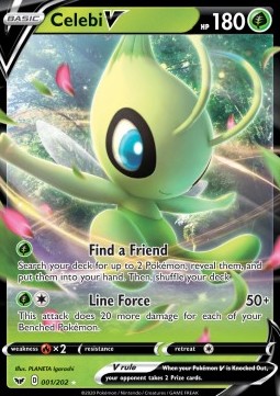 Celebi V Pokemon card from Sword Shield