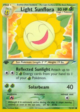 Light Sunflora Pokemon card from Neo Destiny