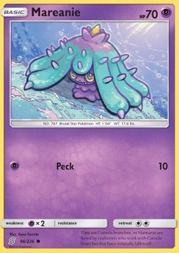Mareanie Pokemon card from Unified Minds