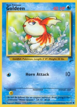 Goldeen Pokemon card from Base Set 2