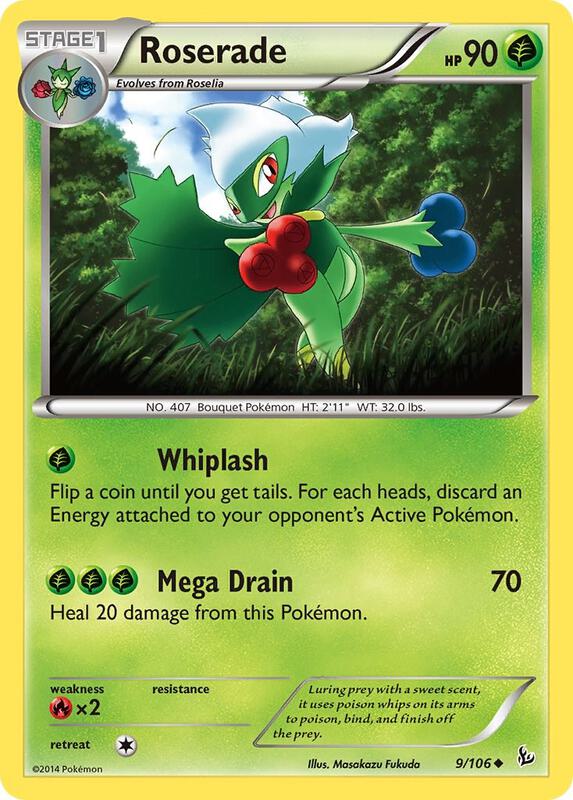 Roserade Pokemon card from XY - Flashfire