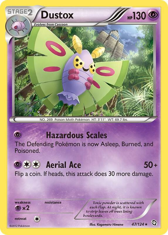Dustox Pokemon card from Dragons Exalted