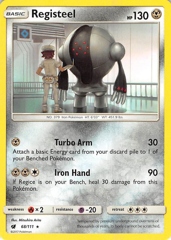 Registeel Pokemon card from SM - Crimson Invasion