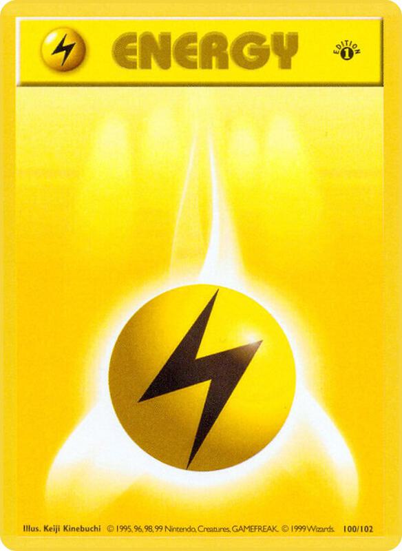 Lightning Energy Pokemon card from Base Set (Shadowless)