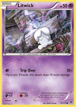 Litwick Pokemon card from Phantom Forces