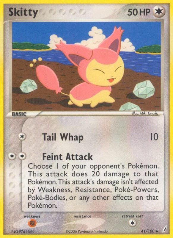 Skitty Pokemon card from Crystal Guardians