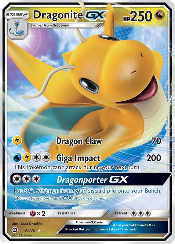 Dragonite GX Pokemon card from Dragon Majesty