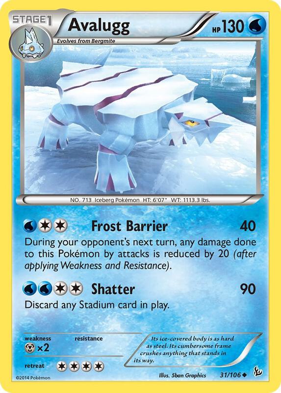 Avalugg Pokemon card from XY - Flashfire