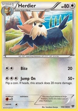 Herdier Pokemon card from XY