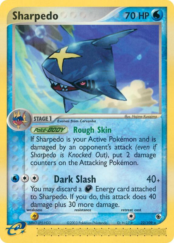Sharpedo Pokemon card from Ruby and Sapphire