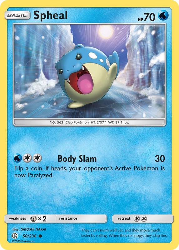 Spheal Pokemon card from SM - Cosmic Eclipse