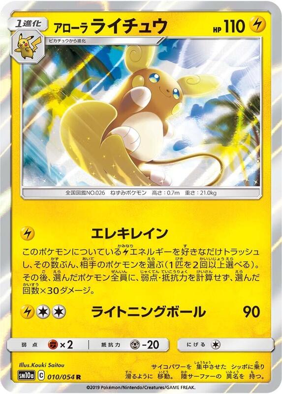 Alolan Raichu (Japanese) Pokemon card from SM10a: GG End