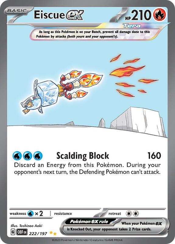 Eiscue ex Pokemon card from SV03: Obsidian Flames