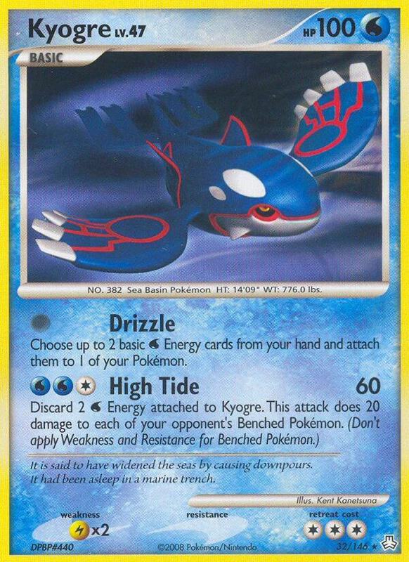 Kyogre Pokemon card from Legends Awakened
