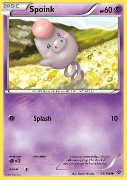Spoink Pokemon card from XY