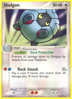 Shelgon Pokemon card from EX Deoxys