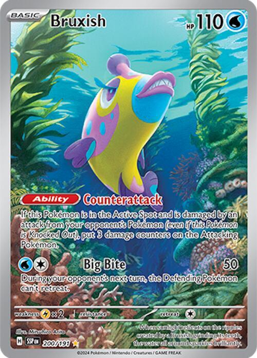 Bruxish Pokemon card from SV08: Surging Sparks