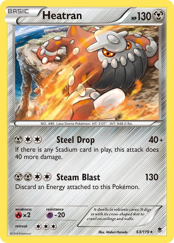 Heatran Pokemon card from XY - Phantom Forces