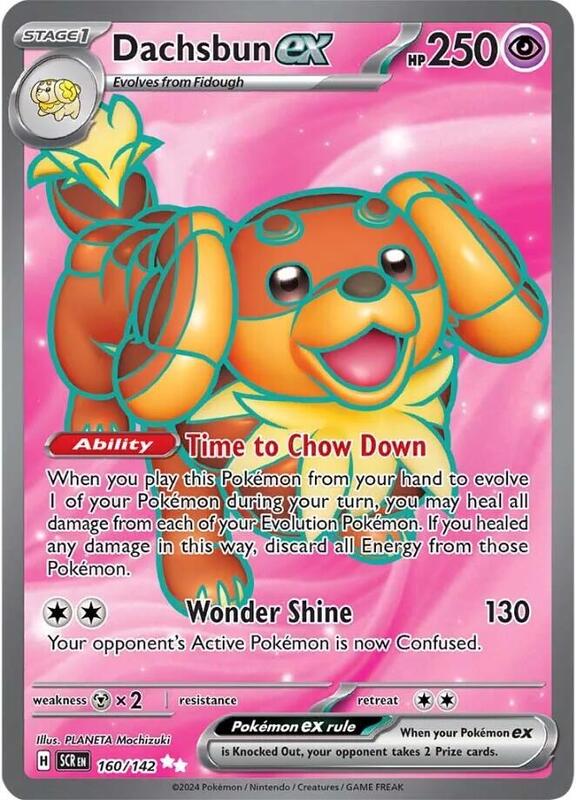 Dachsbun ex Pokemon card from SV07: Stellar Crown