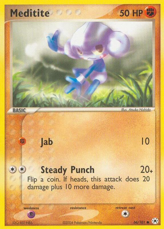 Meditite Pokemon card from Hidden Legends