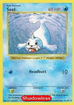 Seel Pokemon card from Base Set