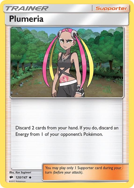 Plumeria Pokemon card from SM - Burning Shadows