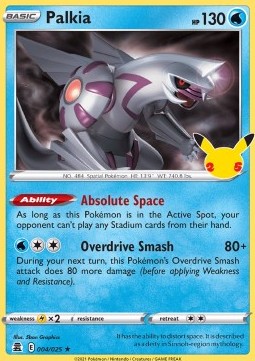 Palkia Pokemon card from Celebrations