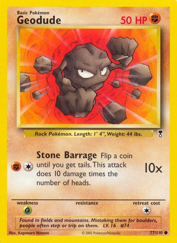 Geodude Pokemon card from Legendary Collection