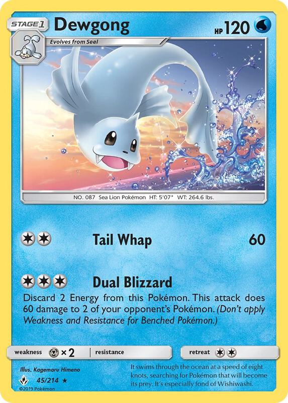 Dewgong Pokemon card from SM - Unbroken Bonds