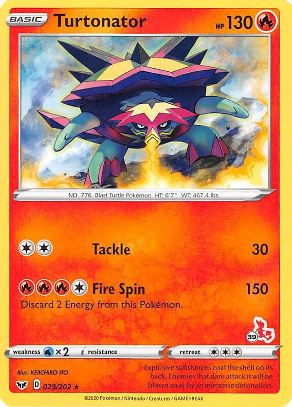 Turtonator Pokemon card from Battle Academy 2022