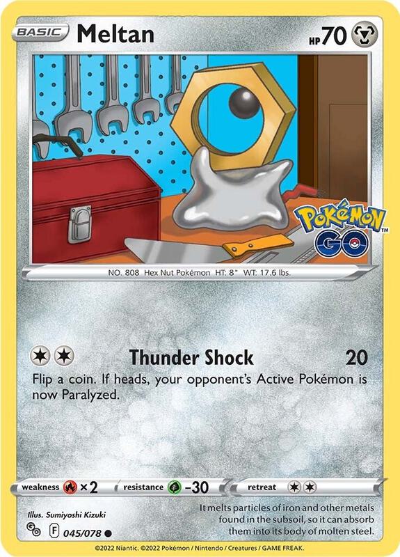 Meltan Pokemon card from Pokemon GO