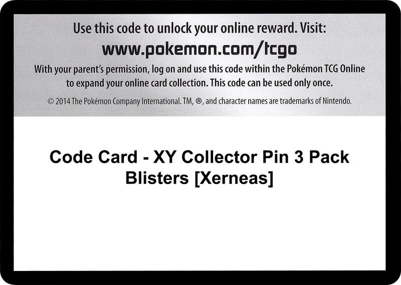 Code Card - XY Collector Pin 3 Pack Blisters [Xerneas] Pokemon card from XY Base Set