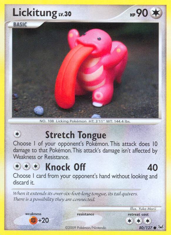 Lickitung Pokemon card from Platinum