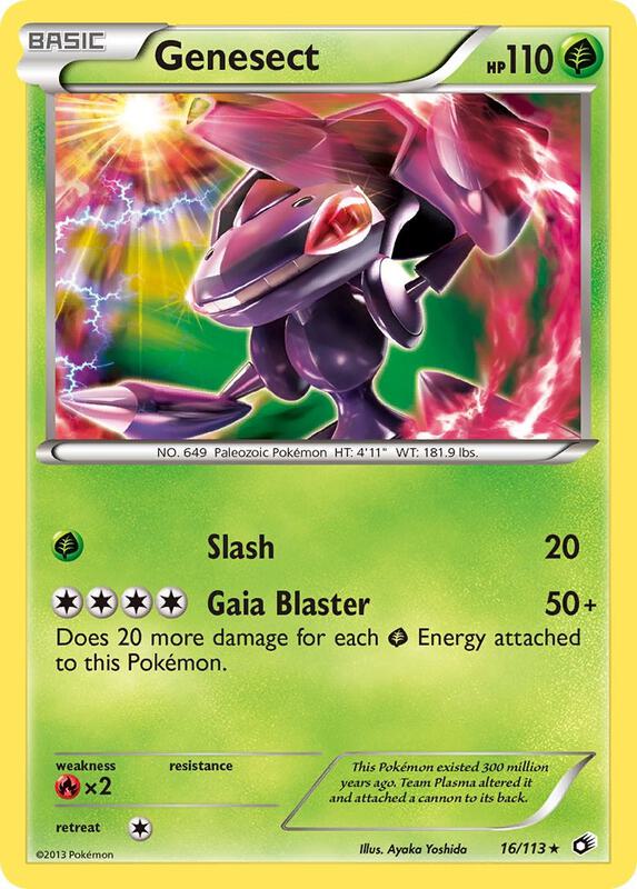 Genesect Pokemon card from Legendary Treasures