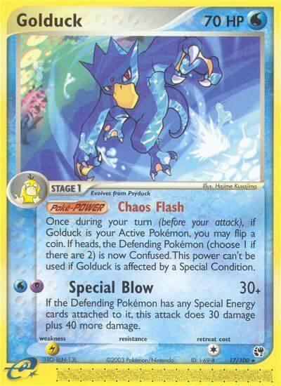 Golduck Pokemon card from Sandstorm