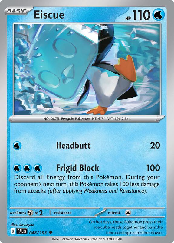 Eiscue Pokemon card from SV02: Paldea Evolved