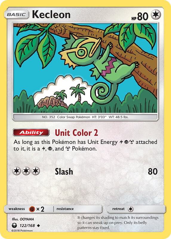 Kecleon Pokemon card from SM - Celestial Storm