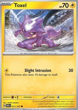 Toxel Pokemon card from Obsidian Flames