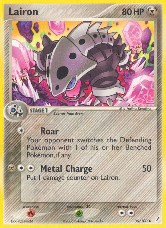 Lairon Pokemon card from Crystal Guardians