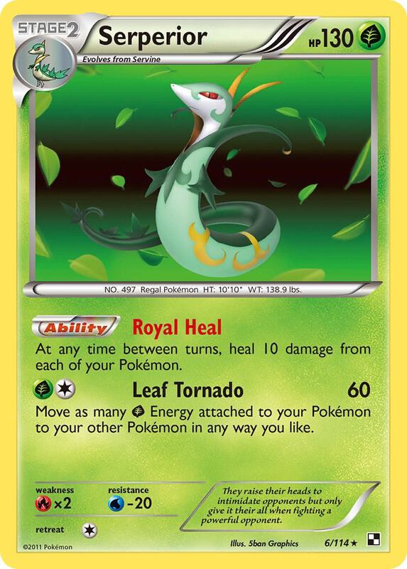 Serperior (6) Pokemon card from Black and White