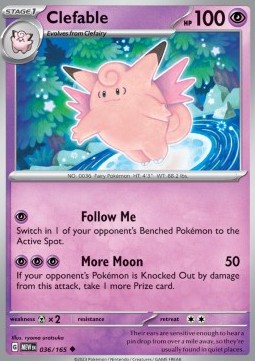 Clefable Pokemon card from 151