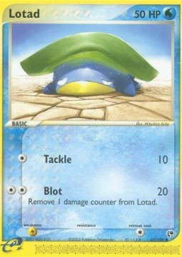 Lotad Pokemon card from EX Sandstorm