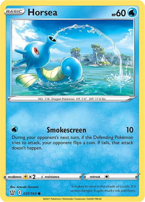 Horsea Pokemon card from SWSH05: Battle Styles