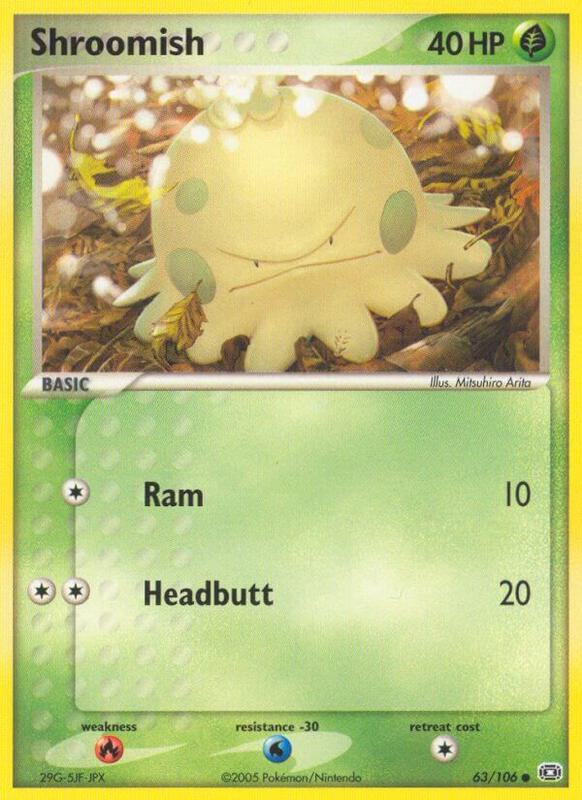 Shroomish Pokemon card from Emerald