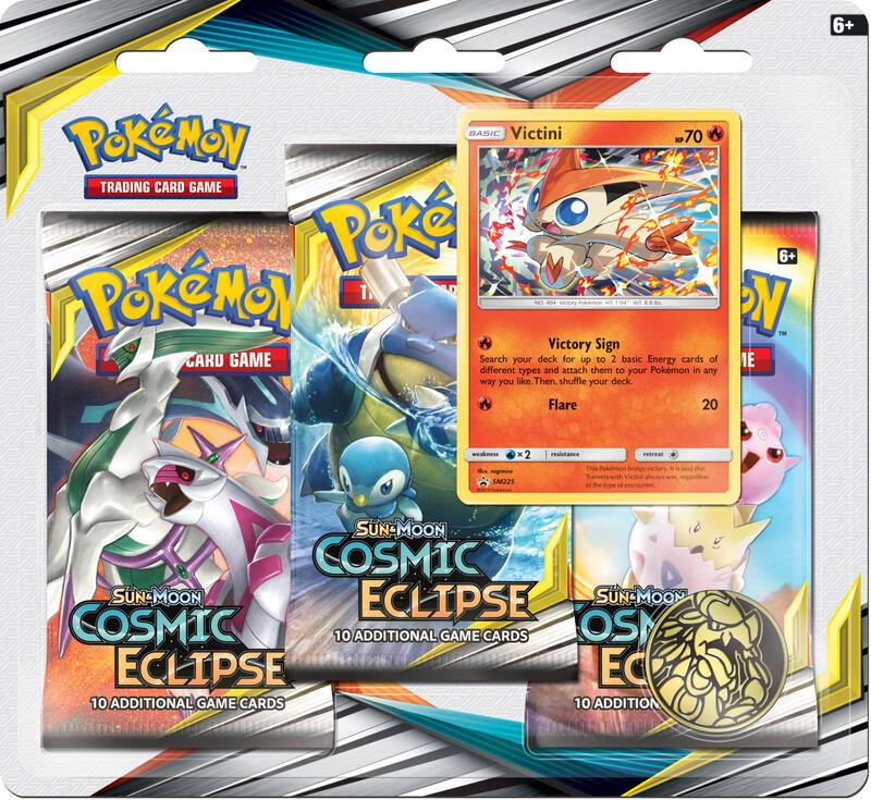 Cosmic Eclipse 3 Pack Blister [Victini] Pokemon card from SM - Cosmic Eclipse