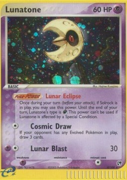 Lunatone Pokemon card from EX Sandstorm