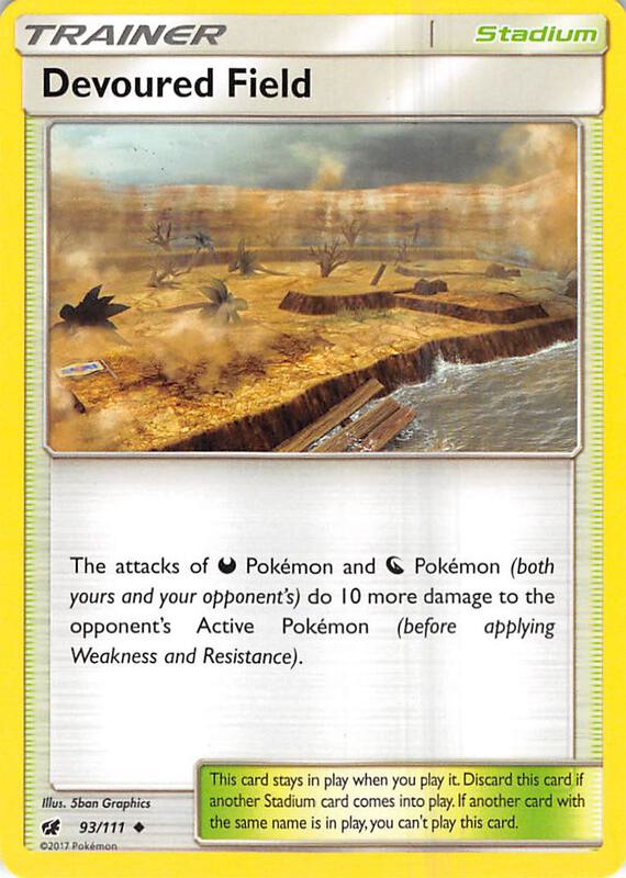 Devoured Field Pokemon card from SM - Crimson Invasion