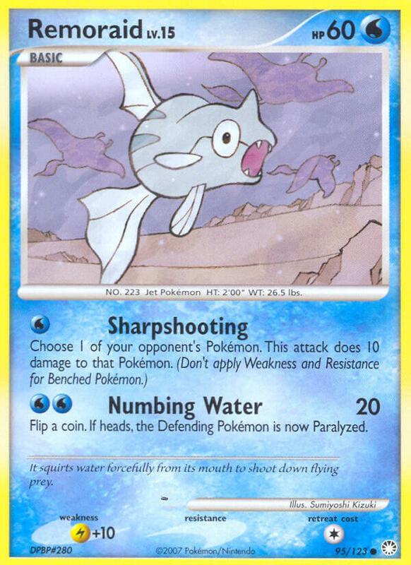 Remoraid Pokemon card from Mysterious Treasures